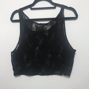 Victoria’s Secret black lace crop top